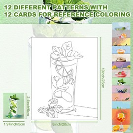 12 Pcs Pre Drawn Canvas for Painting for Adults 8 x 8 Inch Canvas Painting Kits Stretched with Drawing Ready to Paint Beginner Artists Date Night Party Supplies (Cocktail)