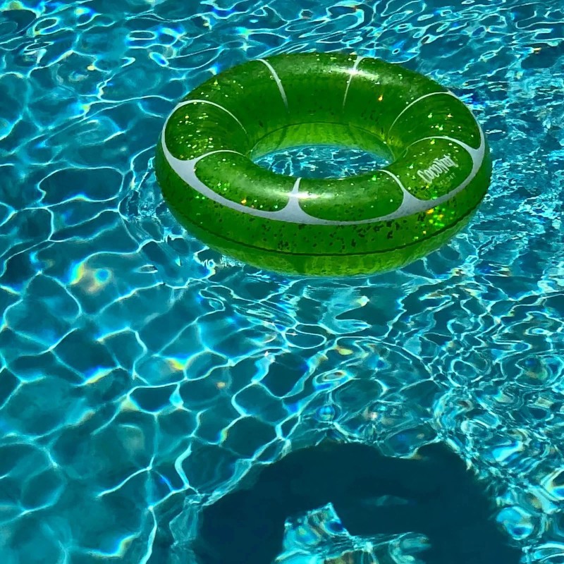 CocoNut Outdoor 42" Lime Green Glitter Pool Ring Float, Ages