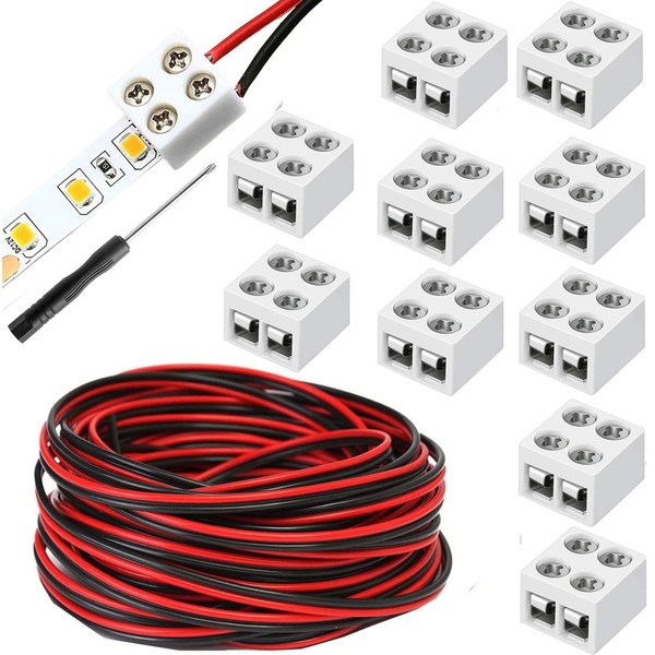 RUNCCI-YUN LED Strip Connectors 2-Pin 8 mm with 16.4 ft