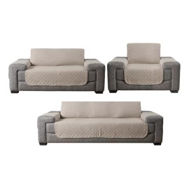 Vianney Juego De 3 Cubresillones Beige Vianney Doble Vista