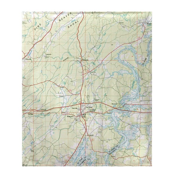 Betsy Drake Logan Martin Lake, AL Nautical Map Fleece Throw