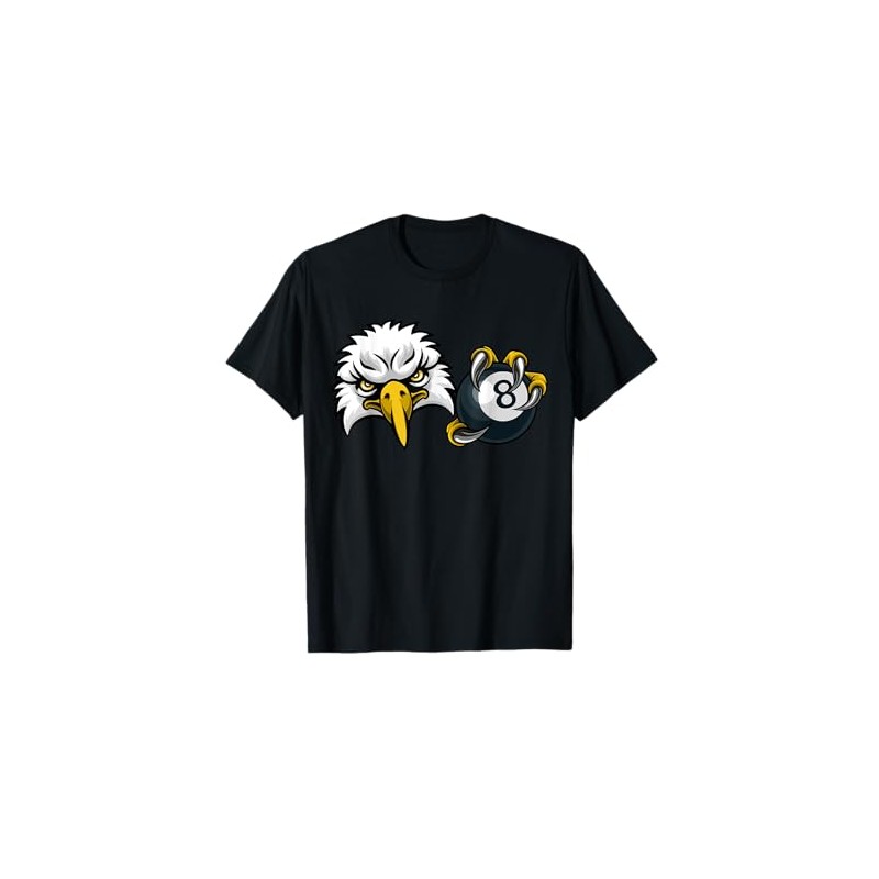 Eagle Pool 8 Ball Billiards Cartoon Character T-Shirt