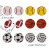 6 Pairs of Sports Ball Stud Earrings Set for Women,