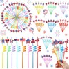 Potchen 80 Pcs Patriotic Crazy Silly Straws Bulk 4th of