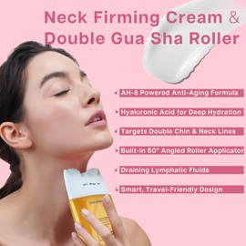 VRAIKO AH-8 Neck Firming Cream, 2-In-1 Gua Sha Neck Cream Roller with AH8, Nourish Hydrate Double Chin Cream for Face Lift, Jawline & Sagging Skin (3)