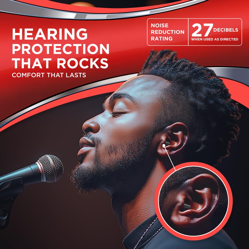 Hearos Earplugs Rock 'n Roll Series with Free Case, 1-Pair,