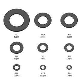 TOOINKCV Flat Washers Assortment Set, 684 Pcs Sealing Gasket Washers Kit, Metal Round Flat Lock Seals Spacer Washers, O Ring Washers Set for General Repair, M2 M2.5 M3 M4 M5 M6 M8 M10 M12