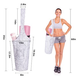 IwIeIaIrI Yoga Mat Bag Gym Accessories Gifts for Women,Large Exercise Mat Straps Yoga Bags and Carriers Fits Most Your Workout Stuff