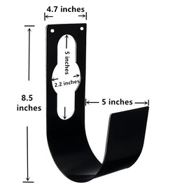 Garden Hose Hanger Wall Mount Heavy Duty Hose Holder Hook for 150ft 100ft 75ft 50ft Expandable Hose (Large, Black)