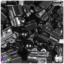 BeadTin Opaque 22mm Train Plastic Pony Beads (24pcs) (Black)
