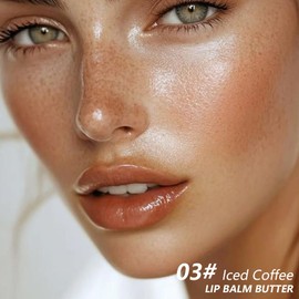 FeiCuiYun Summer Lip Butter Balm, Ultra-Hydrating Natural Vegan Lip Balm, Sheer-Tinted Shine & Hydration, Soothes & Softens Dry Lips Skincare, Bálsamo labial hidratante #3 Iced Coffee 0.5 Fl Oz
