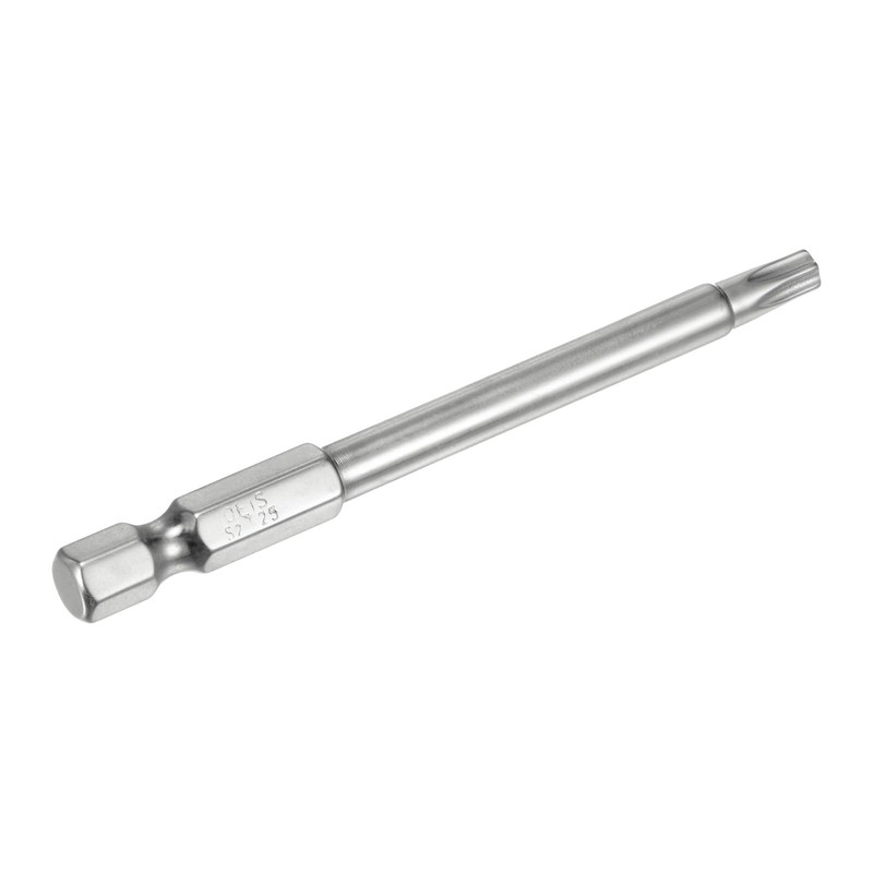 sourcing map T25 Security Torx Bit 1/4" Hex Shank 3"
