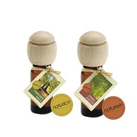 2 fragrance oils, room fragrances from Traumduft Fresh Forest and natural pine pine, two room fragrances for breathing and relaxing. Cap made of beech wood with drip protection edge is the practical