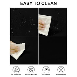 Fokitut 6 Pack Waterproof Round Tablecloth, 120 Inch, Stain Resistant and Wrinkle Polyester Table Cloth, Fabric Table Cover for Kitchen Dining, Wedding, Party, Holiday Dinner-Black