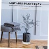 FUNOMOCYA Movable Plant Tray with Wheels Rolling Planter Holder with