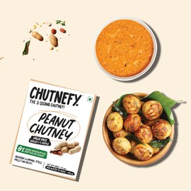 Chutnefy Peanut Chutney (Andhra Style) | Pack of 2 * 2.6oz (Dry) | Serves 4 - 5 (~6.4fl oz) Each | Ready to Eat Instant Chutney - Just Add Water | No Cooking Required | No Artificial Ingredients