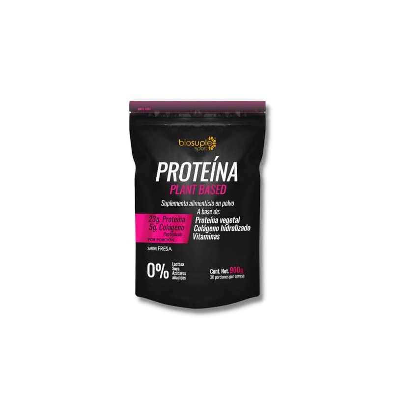 BIOSUPL Protena Vegetal adicionada con Colgeno Hidrolizado,Magnesio y Vitaminas, Sabor