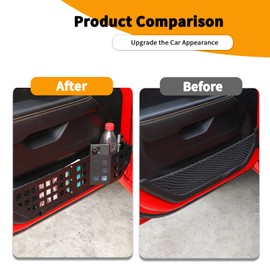 Hoolcar Front Door Storage Pockets, Door Side Insert Organizer Box Metal Door Net Pocket Replacement for Jeep Wrangler JL JLU & Gladiator JT 2018-2024, Interior Accessories, Black