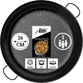 Alises - Paella pan made of enamelled carbon steel (natural non-stick coating) - Paella pan standard 30 cm