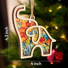 Gifts for Women, Friendship Elephant Ornament with Story Card, Friendship Birthday Gifts for Women, Birthday Presents for Best Friends Sisters Special Bond Decor, Suncatcher (Flower)