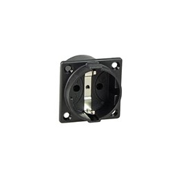 as – Schwabe Built-in Socket - 50 x 50 mm Flange Dimensions - Earthing Contact Socket 230 V, 16 A - Socket for Installation - IP20 Indoor - For Camping and Caravan - Black - 45081
