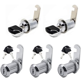 5 pcs Mailbox Lock Cam Lock,Security Cam Locks 30mm,File Cabinet Lock, Drawer Lock for Locker Drawer Cupboard Toolbox Letter Box, Each Lock has Different Keys