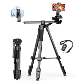 Nineigh Nineigh 75" Phone Tripod Stand, Overhead Tripod for iPhone with Remote, Portable Horizontal Mount for Video, Live Streaming & Vlogging, Compatible with iPhone Camera