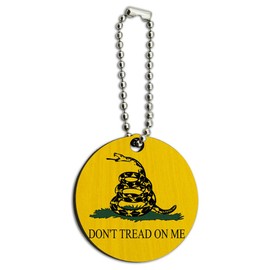 GRAPHICS & MORE Gadsden Flag Don't Tread On Me Wood Wooden Round Key Chain