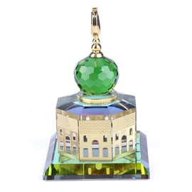 Pssopp Muslimische Kristall vergoldete Al-Aqsa Moschee Miniatur Modell islamische Home Table Decor Schaustück islamische Architektur Handwerk Souvenir Desktop Dekor islamische Gebäude Geschenk