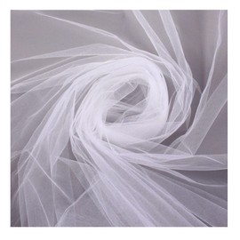 Hrlace White Tulle Fabric 5 m x 1.6 m Wide Tulle Ribbon DIY Chiffon Organza Transparent Fabric Soft Polyester Tulle Sold by the Metre Gift Tulle Table Runner Decorative Fabric for Wedding Birthday