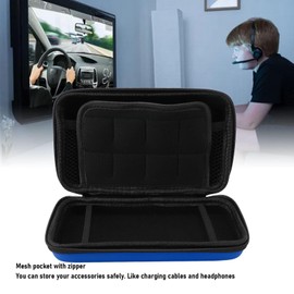 Game Console Carrying Case, Portable Hard Shell Travel Protective Case for New 3DS XL, NEW 2DS XL, NEW 3DS XL, 3DS XL, 3DS XL, 3DS LL with 8 Game Slots Inner Pocket (Blue)