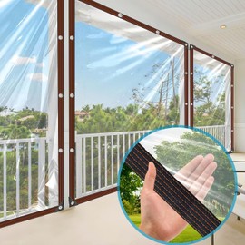 Transparent Tarpaulin for Outdoor Use, 1 x 3 m, Transparent Tarpaulin with Eyelets, Waterproof Tarpaulin for Patio, Chicken Coop, Greenhouse, Weatherproof Garden Tarpaulin for Protection Against