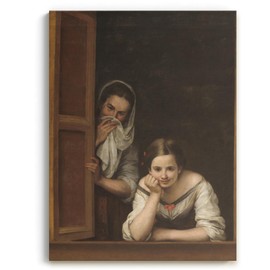 Two Women Bathroom Wall Art Prints - Bathroom Pictures Wall Decor – Classic Renaissance Canvas Painting for Living Room, Bedroom – Elegant Vintage Decor for Home and Apartment Wall Prints 12''x16''