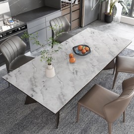 CRE8TIVE 12"x80" Matte Grey Cloudy Marble Contact Paper Waterproof Removable Marble Wallpaper Kitchen Countertop Peel and Stick Self Adhesive Vinyl Warp for Bedroom Bathroom Desks Table Top Sticker