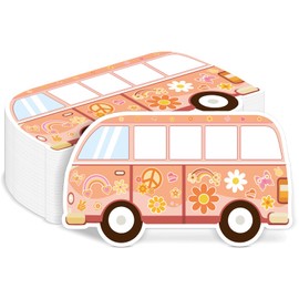 50Pcs Groovy Paper Napkins Hippie Party Decorations Boho Daisy Flower Disposable Cocktail Lunch Dinner Napkins Retro Bus Rainbow Party Decorative Hand Towel Supplies for Baby Shower Birthday Favors