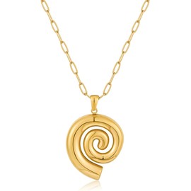 Gold Necklaces for Women Trendy Conch Shell Necklace Boho Scallop SeaShell Choker Pendant Necklace Vintage Irregular Ocean Necklace Summer Beach Jewelry (Golden, One size)