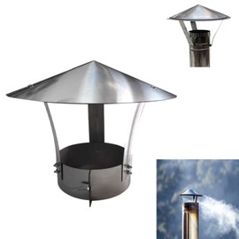Beekeg Chimney Cover / Rain Cover Chimney, Stainless Steel Chimney Flue Pipe Chimney Attachment, Chimney Attachment (Rain Cover) (DN 150 mm)