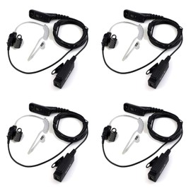 Retevis XPR7550e APX6000 Walkie Talkie Earpiece with Mic, Compatible with Motorola XPR7550e XPR7550 XPR6550 XPR6350 APX6000 Walkie-talkies, Full-Size PTT, Security Two Way Radio Earpiece(4 Pack)