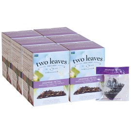 Two Leaves and a Bud Jasmine Green Tea Bags, 15 Count (Pack of 6) Whole Leaf Green Tea in Pyramid Sachet Bags, Compostable Sachets, Delicious Hot or Iced with Milk or Sugar or Honey or Plain