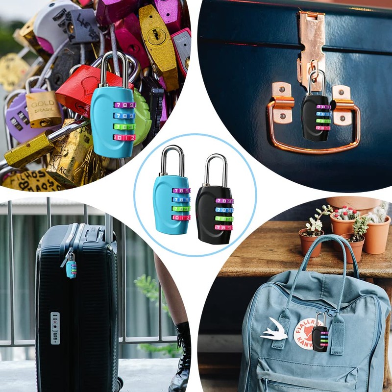 TAORANJU 4 Digit Padlocks Re-settable Combo Locks Combination Locks for