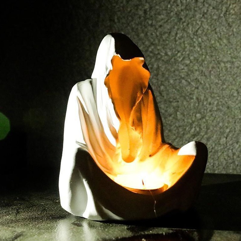 Ghost Wizard Candle Holder Ghost Figurines Scary Statue Festival Party