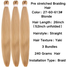 Boho Hair for Braiding Blonde Synthetic Boho Braiding Hair Boho Curly Hair for Braiding