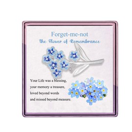Forget Me Not Flowers Broche Pin Forget Me Nots Jewelry Forget Me Not Seeds Memorial Forget Me Not Gifts Memorial Keepsake (Blue forget me not)