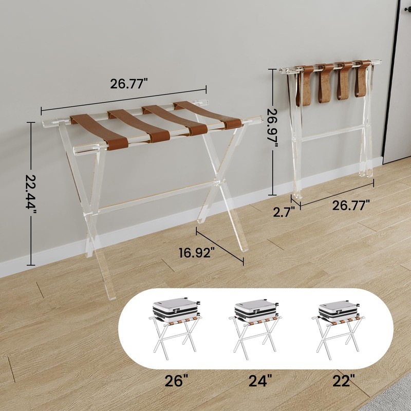 Sumerflos Acrylic Luggage Rack for Guest Room - Foldable Suitcase