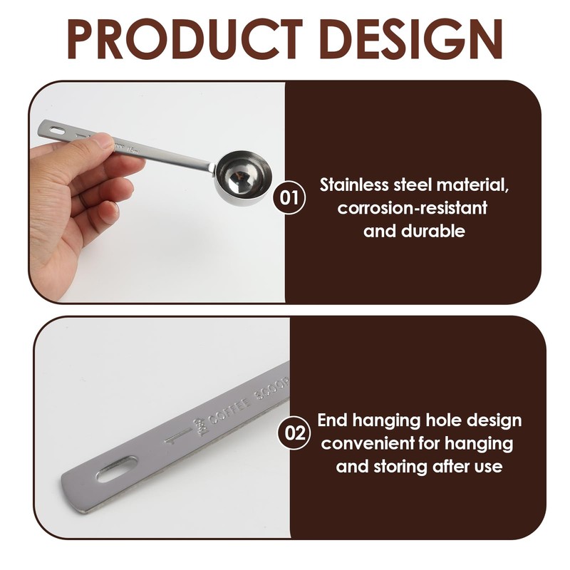 2 Pieces 1 Tablespoon Scoops with Long Handle, 15 ml
