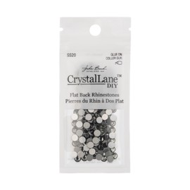 144pcs Crystal Lane DIY SS20 (4.7mm) Black Diamond Round Glass Rhinestones Flatback Gems for Arts & Crafts Nail Art Clothes Shoes