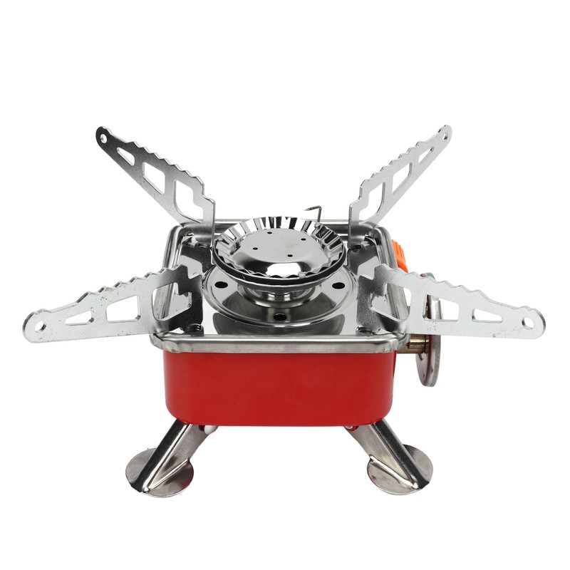 Mini Square Camping Stove Compact Folding Wind Proof Outdoor Backpacking