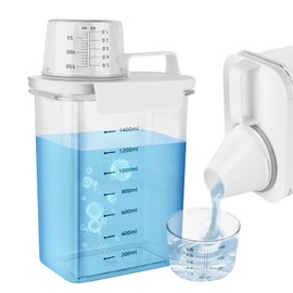 1800ml Waschpulver Aufbewahrungsbox,Luftdichter Waschmittelspender mit Messbecher,Waschpulver Dosierer,Waschmittel Waschpulver Aufbewahrungsbox,Waschmittelbox Vorratsbehälter für Waschmittel