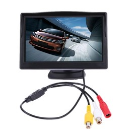 AIEK 5-inch LCD On-Dash Monitor, 2 Video Inputs, Parking Monitor, 12V/24V Universal