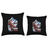 Climbing Santa Claus Christmas Mountain Snow Throw Pillow